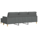 3-personers sofa med fodskammel 210 cm stof Mørkegrå