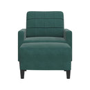 sofastol med fodskammel 60 cm velour mørkegrøn
