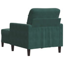 sofastol med fodskammel 60 cm velour mørkegrøn