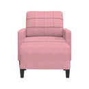 sofastol med fodskammel 60 cm velour lyserød