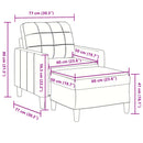 sofastol med fodskammel 60 cm velour lyserød