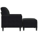 sofastol med fodskammel 60 cm velour sort