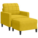 sofastol med fodskammel 60 cm velour gul