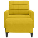 sofastol med fodskammel 60 cm velour gul