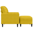 sofastol med fodskammel 60 cm velour gul