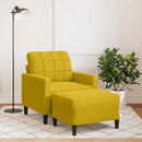 sofastol med fodskammel 60 cm velour gul