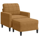 sofastol med fodskammel 60 cm velour brun