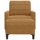 sofastol med fodskammel 60 cm velour brun