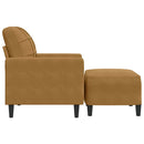 sofastol med fodskammel 60 cm velour brun