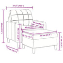 sofastol med fodskammel 60 cm velour brun