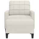 sofastol med fodskammel 60 cm velour cremefarvet