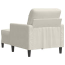 sofastol med fodskammel 60 cm velour cremefarvet