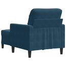 sofastol med fodskammel 60 cm velour blå