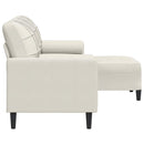 3-personers sofa med fodskammel 180 cm velour cremefarvet
