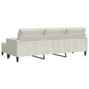 3-personers sofa med fodskammel 210 cm velour cremefarvet