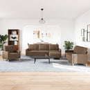 sofasæt 4 dele med fodskammel stof brun