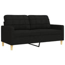 sofasæt 4 dele med fodskammel stof sort