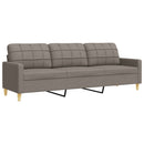 sofasæt 3 dele med pyntepuder stof gråbrun