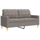 sofasæt 4 dele med fodskammel og pyntepuder stof gråbrun