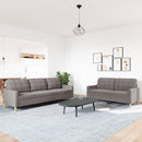 sofasæt 2 dele stof gråbrun