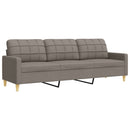 sofasæt 2 dele stof gråbrun