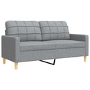 sofasæt 3 dele med fodskammel stof lysegrå