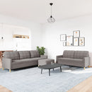 sofasæt 3 dele med fodskammel stof gråbrun