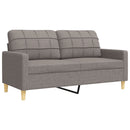 sofasæt 3 dele med fodskammel stof gråbrun