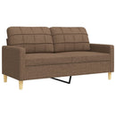 sofasæt 2 dele med pyntepuder stof brun