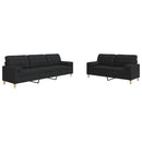 sofasæt 2 dele med pyntepuder stof sort