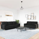 sofasæt 2 dele med pyntepuder stof sort