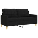 sofasæt 2 dele med pyntepuder stof sort