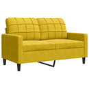 sofasæt 3 dele med hynder velour gul