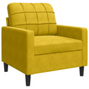 sofasæt 3 dele med hynder velour gul