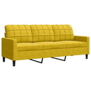 sofasæt 3 dele med hynder velour gul