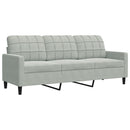 sofasæt 4 dele med hynder velour lysegrå