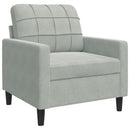 sofasæt 4 dele med hynder velour lysegrå