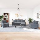 sofasæt 4 dele med hynder velour mørkegrå
