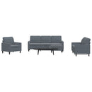 sofasæt 4 dele med hynder velour mørkegrå