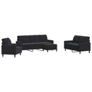 sofasæt 4 dele med hynder velour sort