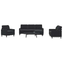 sofasæt 4 dele med hynder velour sort