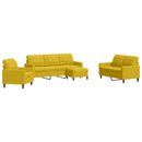 sofasæt 4 dele med hynder velour gul