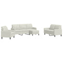 sofasæt 4 dele med hynder velour cremefarvet