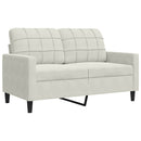 sofasæt 4 dele med hynder velour cremefarvet