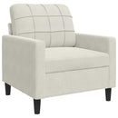 sofasæt 4 dele med hynder velour cremefarvet