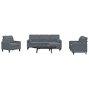 sofasæt 4 dele med hynder og bolsterpuder velour mørkegrå