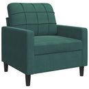 sofasæt 4 dele med hynder og bolsterpuder velour mørkegrøn
