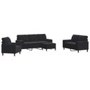 sofasæt 4 dele med hynder og bolsterpuder velour sort