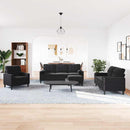 sofasæt 4 dele med hynder og bolsterpuder velour sort