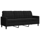sofasæt 4 dele med hynder og bolsterpuder velour sort